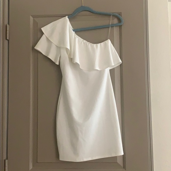 Bodycon One Shoulder Ruffle Mini Dress - Picture 3 of 5